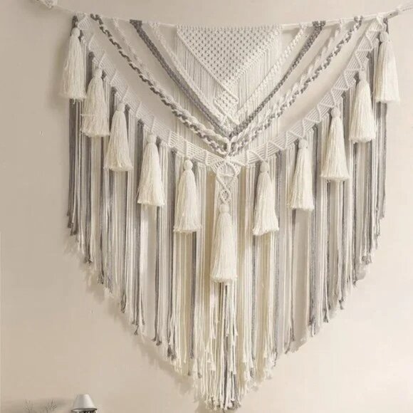 Boho Macrame Woven Handmade Craft Mid Century Modern Hanging Tassel Wall Decor,All Products : American Fashion Style Bags On Sale